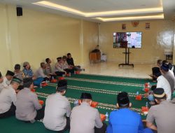 Khidmat, Polres Kepulauan Seribu Hadiri Peringatan Isra Mi’raj Nabi Muhammad SAW 1444 H Secara Daring