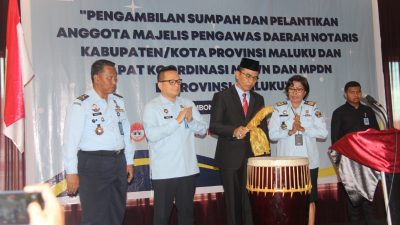 Rakor dan Pengambilan Sumpah MPDN yang Diadakan Kemkumham Kanwil Maluku 