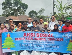 1.000 Paket Sembako Dibagikan Panitia Natal Nasional untuk Warga Terdampak Erupsi Semeru